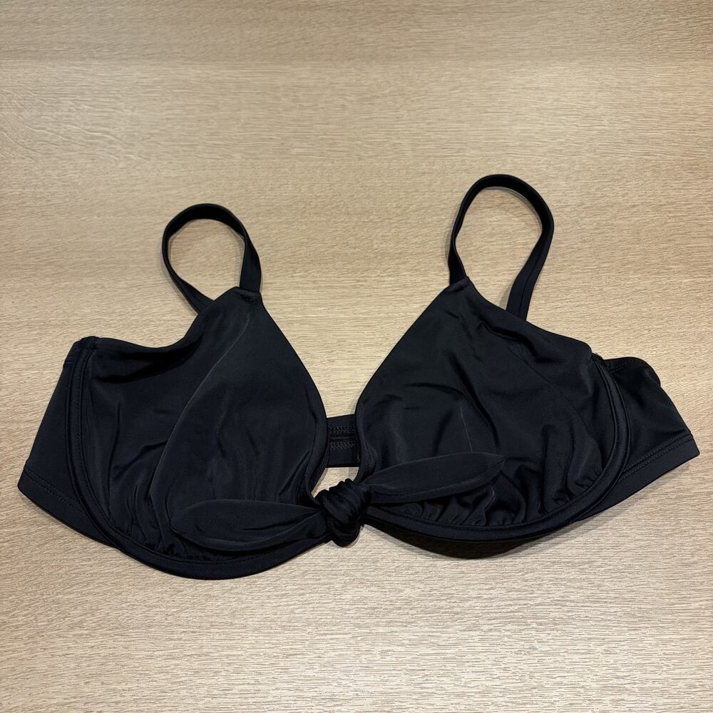 Shade & Shore Women's Underwire Bikini Swim Top Black Solid DD Cup